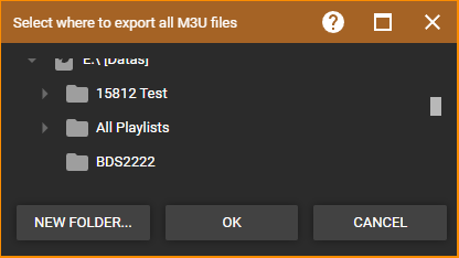 Choose folder to export all Playlists