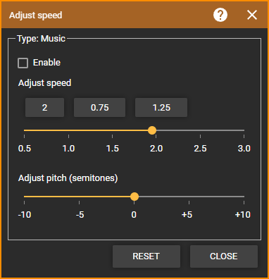 MediaMonkey Options Adjust Speed