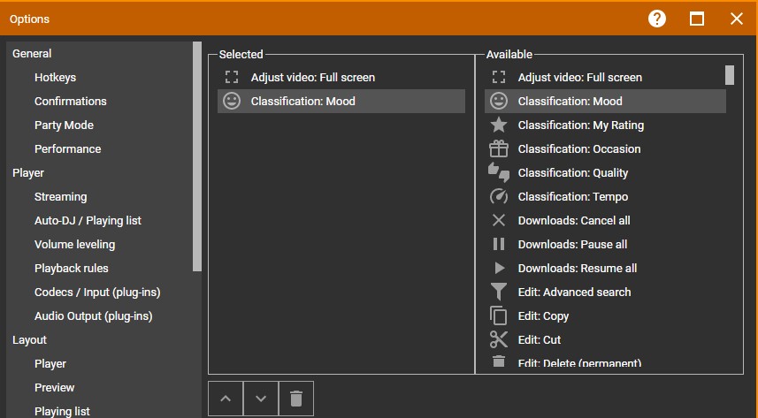 Options Toolbar