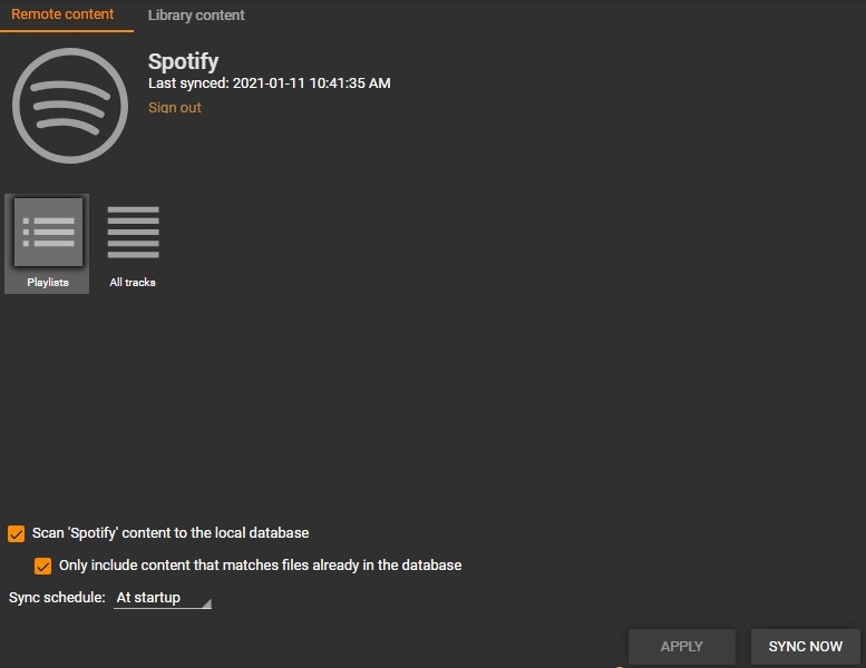 MediaMonkey Spotify Remote Content