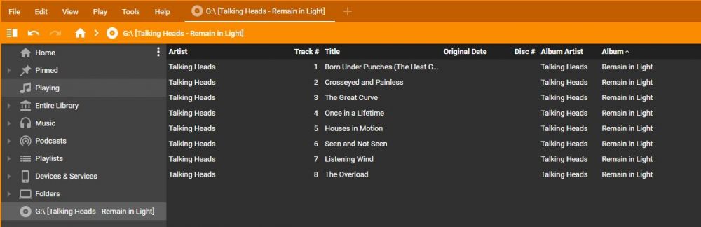 Audio CD shown in MediaMonkey