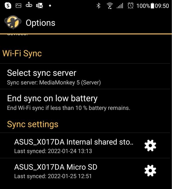 MMA Options Wi-Fi Sync